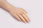 Platinum Plated Elegant Crystal Heart Cut Adjustable Ring For Women