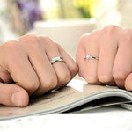 Forever Love Crystal Silver Couple Ring For Men Women