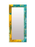 Blue Yellow Abstract Pattern Mirror