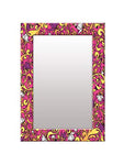 Purple Floral Art Pattern Mirror