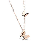 Charming Dual Butterfly Real Rose Gold Jewellery For Women