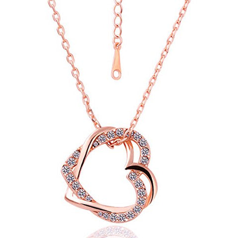 Embracing Hearts Real Gold Plated Austrian Crystal Pendant For Girls