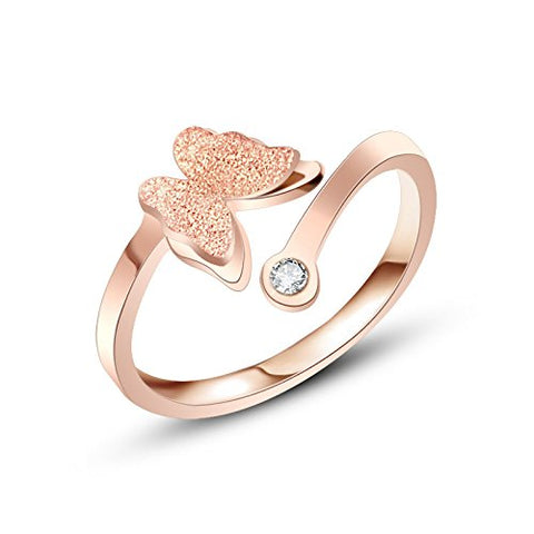 Butterfly Rose Gold Plated Ring For Girls & Women