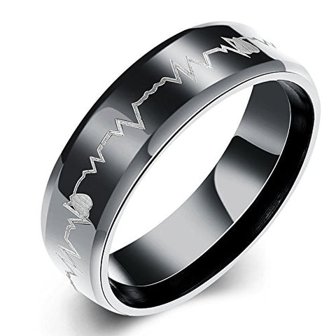 Heartbeat Love Message Stainless Steel Ring For Girls & Boys