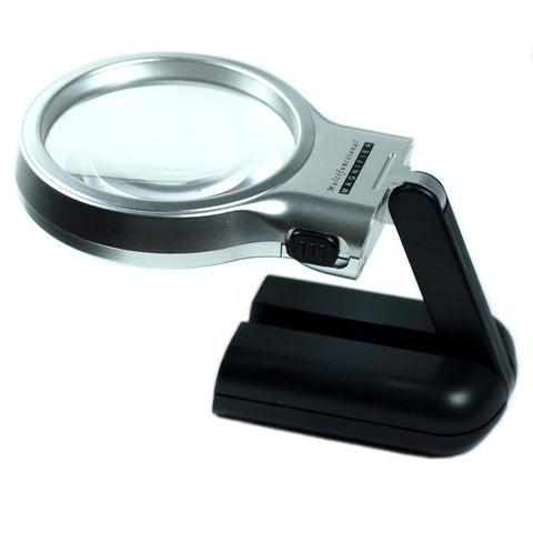 3-in-1 Hand-Held Folding Lighted High-Powered Magnifier Glass