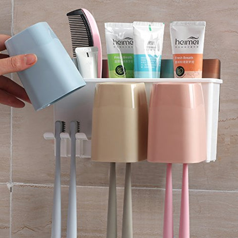 Self Adhesive Plastic Wall Mounted Toothbrush Holder
