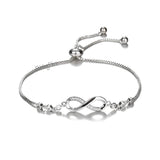 Infinity Crystal Charm Bracelet For Women Girls