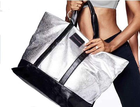 Victoria's Secret Women's Canvas Tote Bag (Silver) – Giftlix