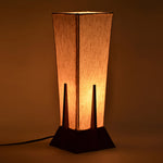 Pyramid Shaped Decorative Wooden Table Lamp