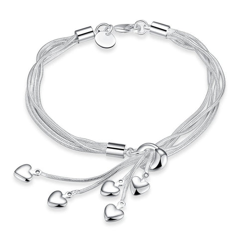 Hanging Charms Silver Charm Bracelet For Women Girls