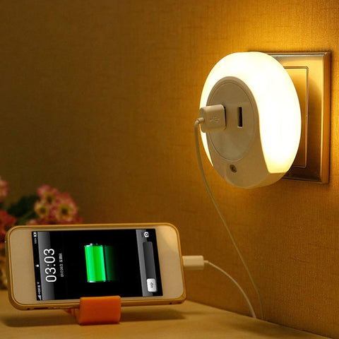 LED Night Light With Dual USB Phone Charging Switch