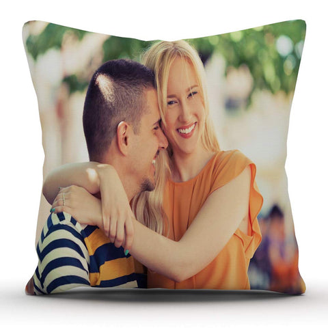 Personalized White Satin Photo Cushion/Pillow