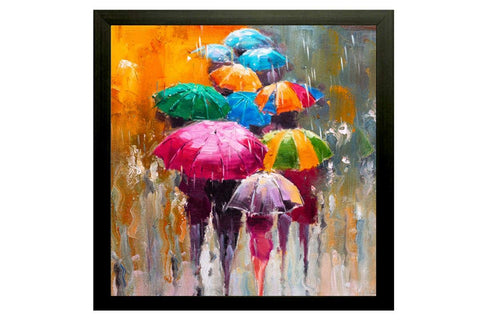 Rainy Umbrella Modern Art Painting