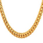 Gold Plated Necklace 6 MM - 9MM Wide Snake Chain, Men