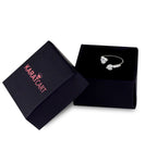 Platinum Plated Elegant Crystal Heart Cut Adjustable Ring For Women