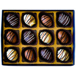 Handmade Almond Date Chocolates - 12 Pcs, Assorted Gift Box