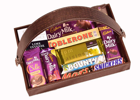 Chocolate Gift Hamper (Chocolates in Leather Basket)