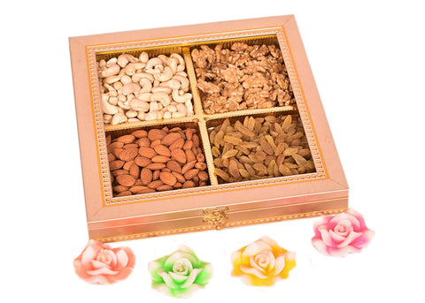 Dry Fruits Gift Box with Candles Diwali Gift Hamper