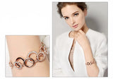 Circles Of Love Crystal Charm Bracelet For Women Girls