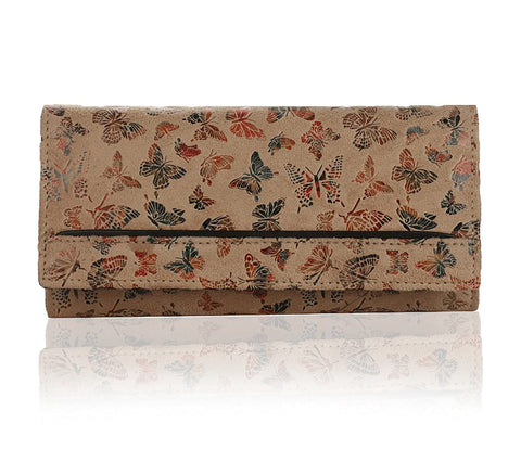 K London Women's Butterfly Pattern Leather Wallet