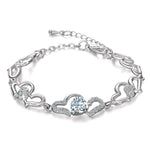 Crystal Heart Charm Bracelet For Women Girls