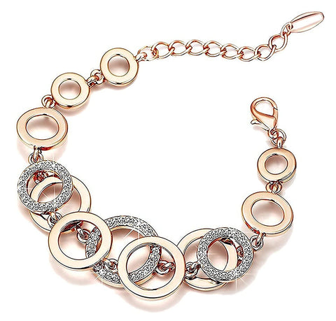 Circles Of Love Crystal Charm Bracelet For Women Girls