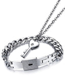 Engraved Lock & Key Couple's Bracelet For Boys & Girls