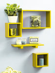 Artesia MDF Yellow Wall Shelves
