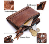 Contacts Brown Leather Men's RFID Blocking Wallet