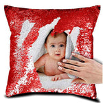 Personalized Photo Magic Red Cushion Pillow