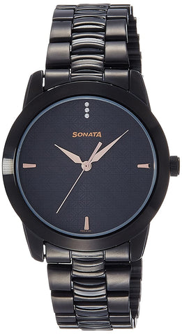Sonata Analog Black Dial Men's Watch
