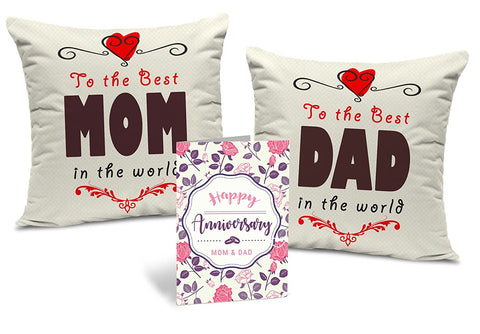 Father And Mother Set Of 2 Printed Cushion