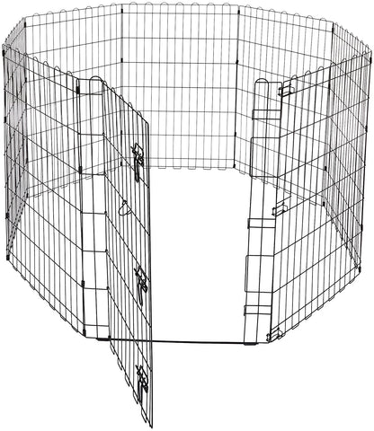 AmazonBasics Foldable Metal Pet Exercise and Playpen with Door, 36"