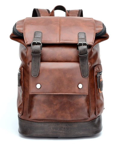 Fur Jaden Brown Leatherette Anti Theft Laptop Backpack